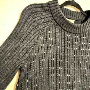 Banana Republic Charcoal Gray Ribbed Crewneck Sweater